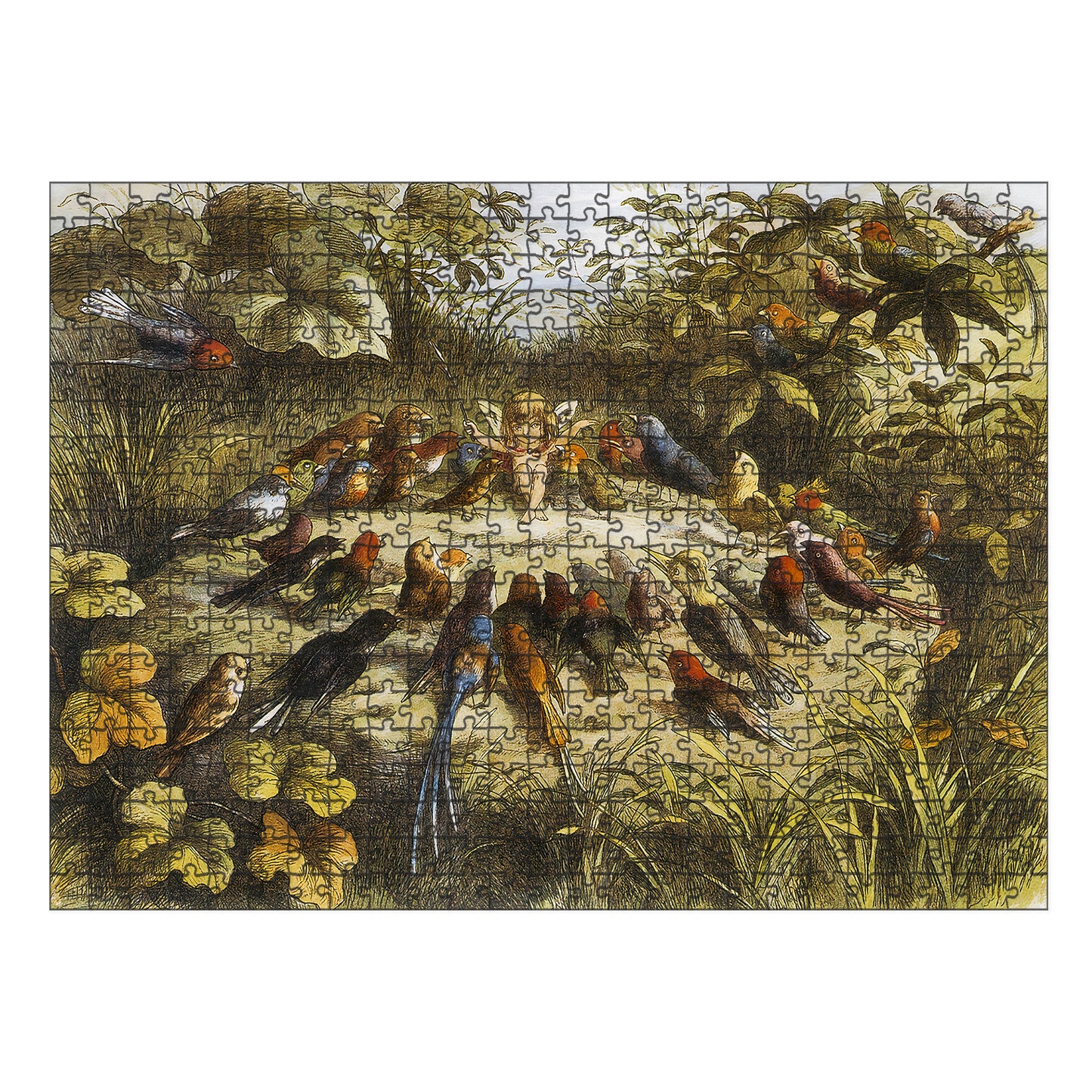 A beautifully detailed Victorian-era wooden jigsaw puzzle featuring Doyle’s Fairy Land, depicting Queen Mab surrounded by fairies, elves, and goblins in a lush, enchanted landscape. A must-have for fantasy and mythology lovers.