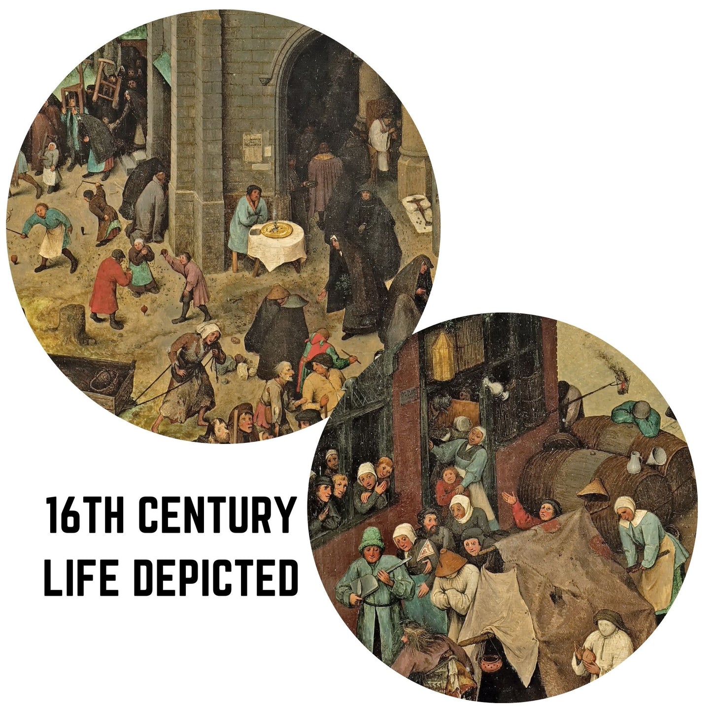 Bruegel’s ‘The Fight Between Carnival and Lent ’ – Premium Wooden Puzzle of Flemish Allegory