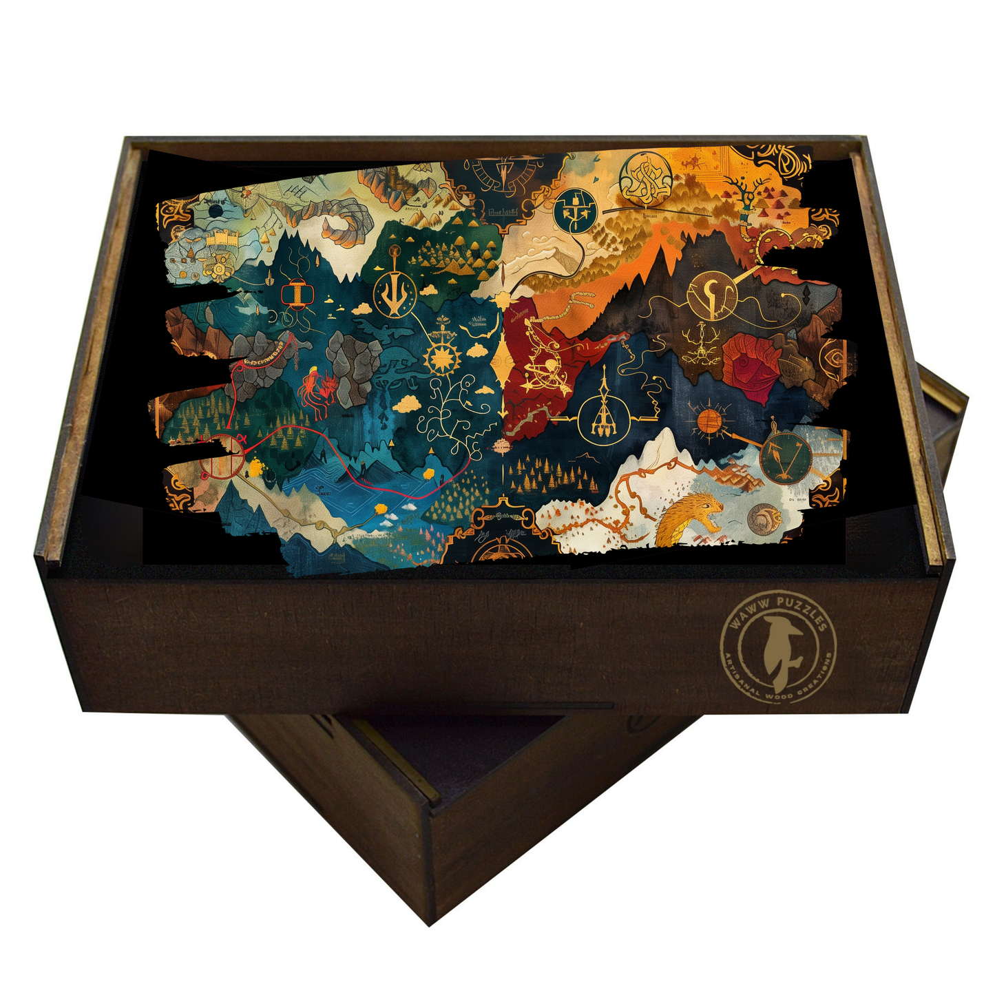 Middle Earth Wooden Puzzle | Jigsaw Tolkien's inspired "Realm of Legends"