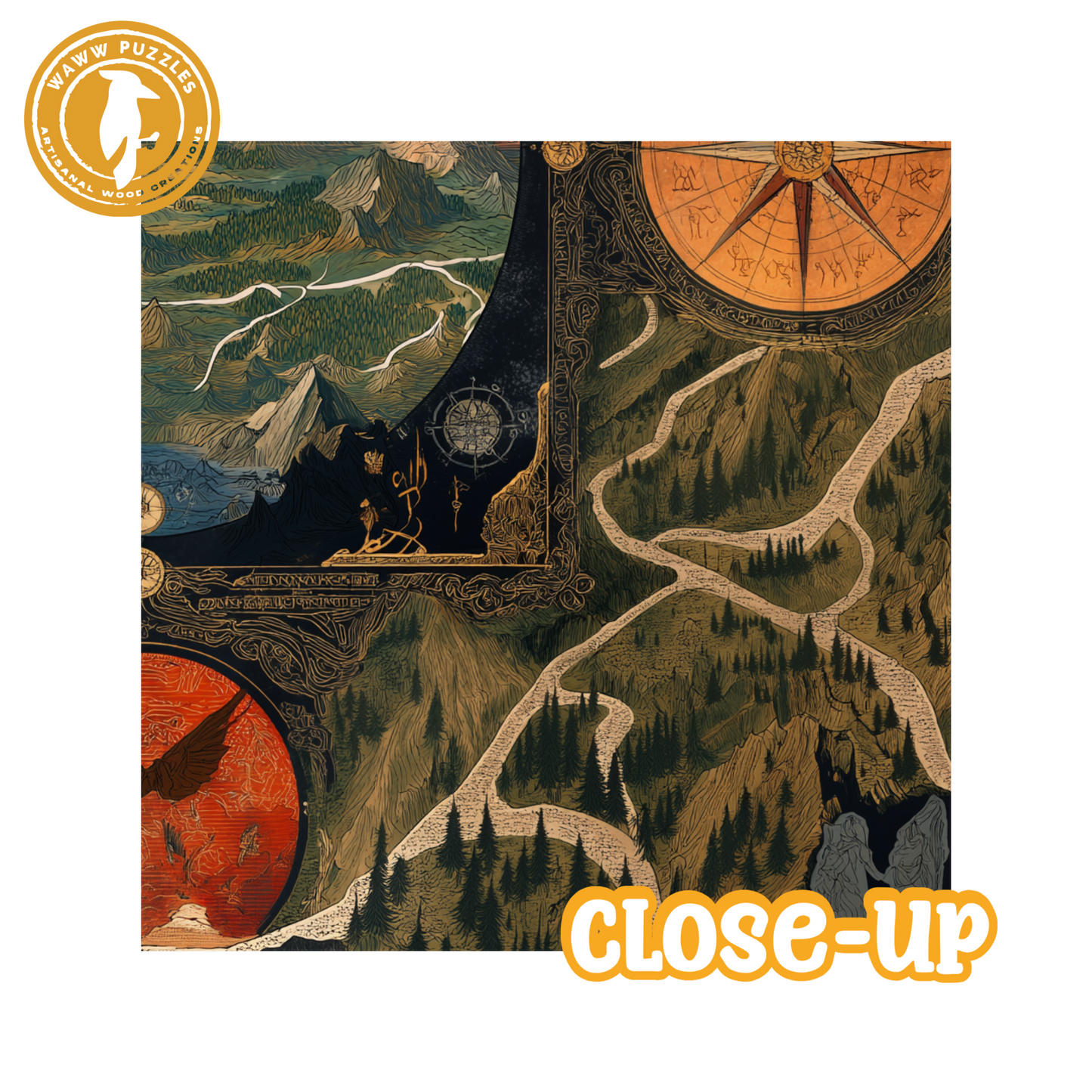 Middle Earth Wooden Puzzle | Jigsaw Tolkien's inspired 'Kingdoms'