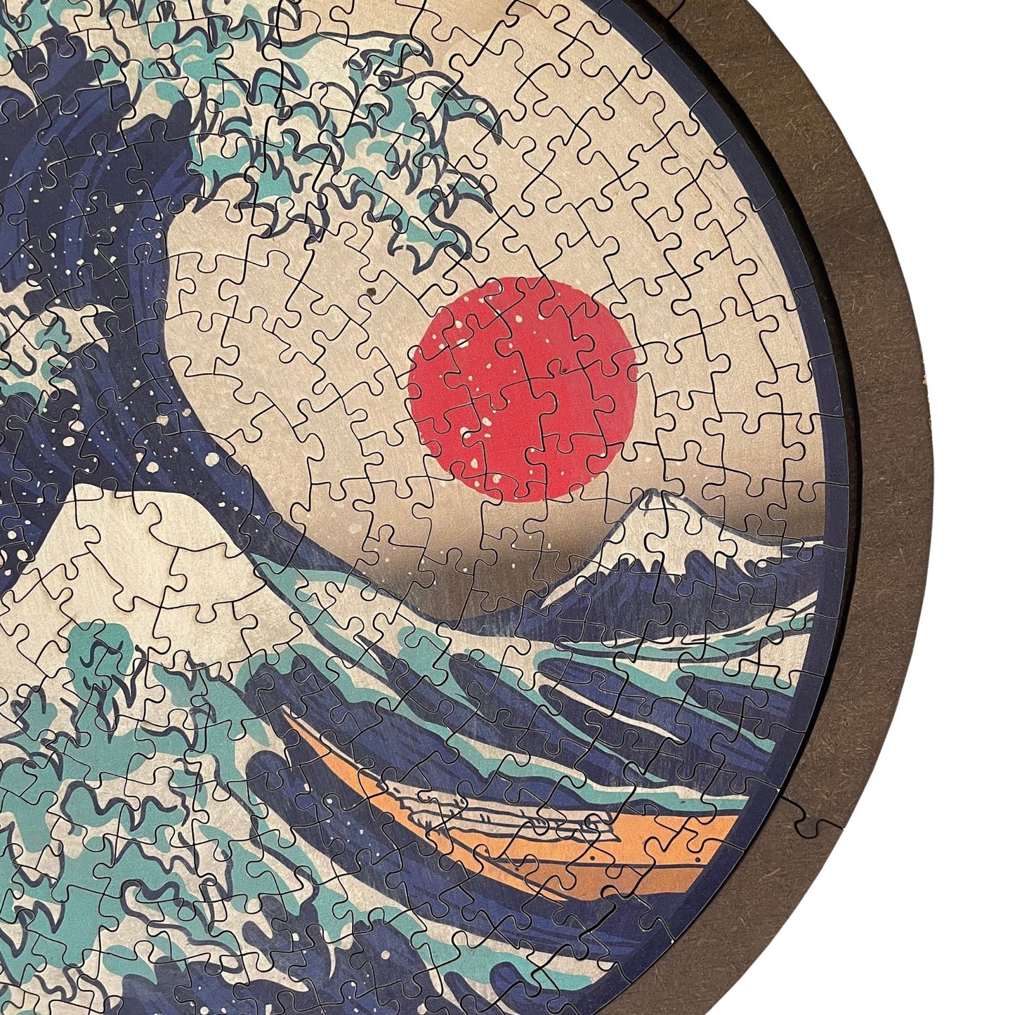 Great Wave Round Wooden Puzzle – up to 31" 1000 Pieces | Premium Adult Jigsaw Puzzle