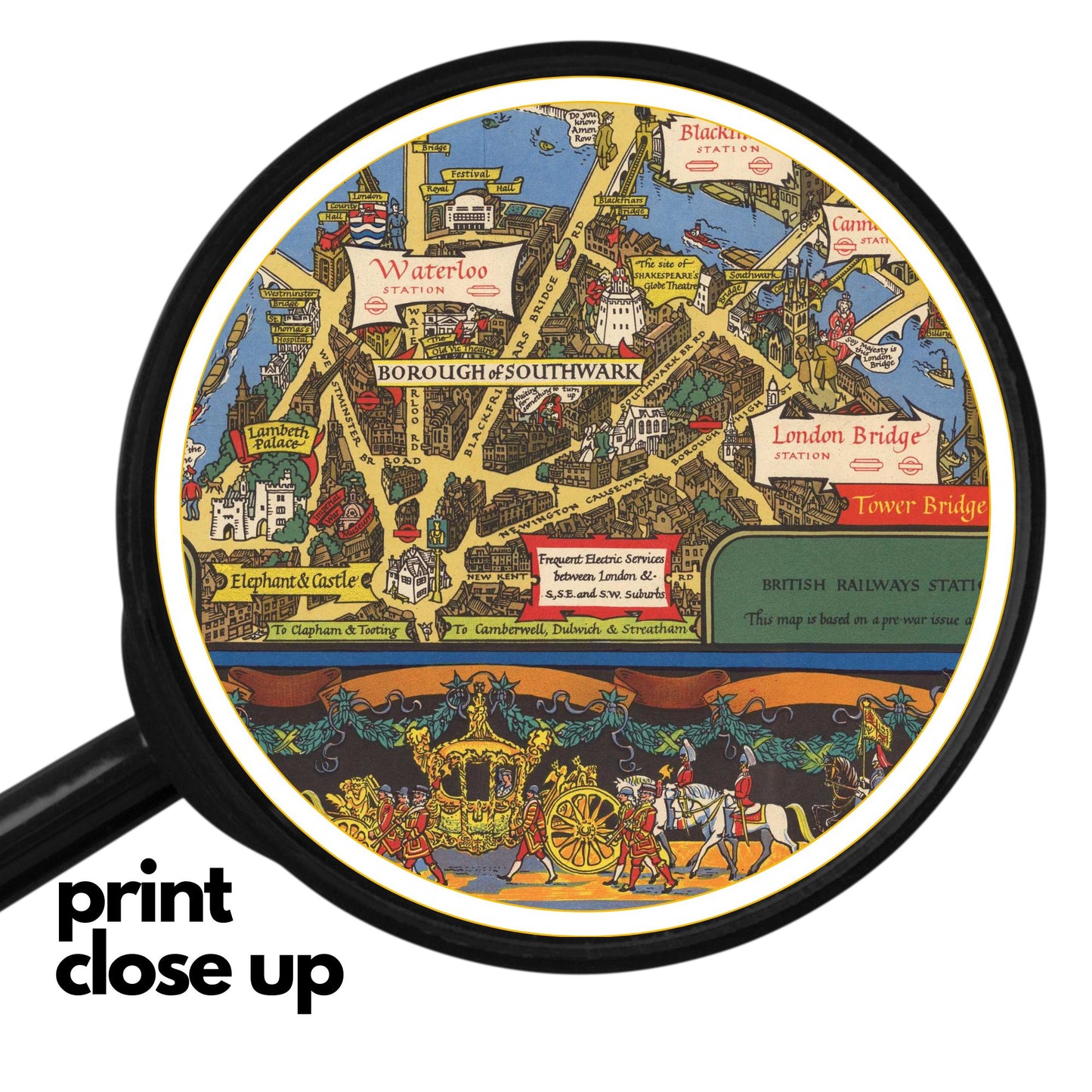 London Town Vintage Map – Wooden Jigsaw Puzzle