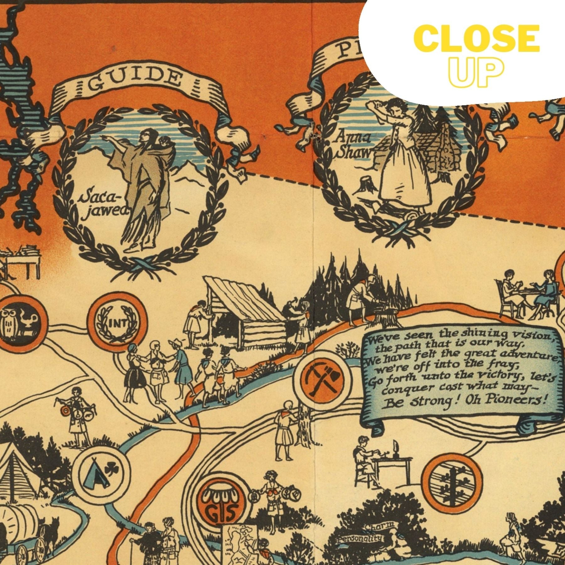 Girls SCOUTS Wooden Puzzle | Vintage art | Highways and byways of Girl Scouting