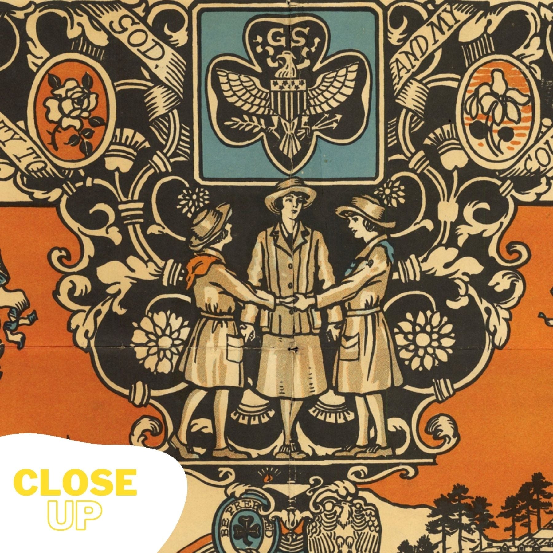 Girls SCOUTS Wooden Puzzle | Vintage art | Highways and byways of Girl Scouting