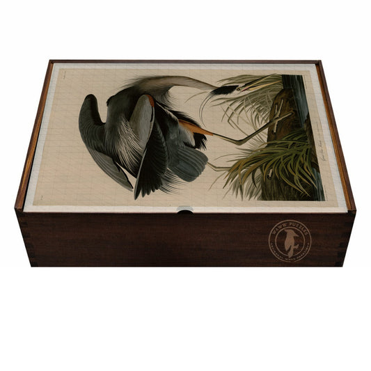 Great Heron by Audubon - Blue Crane Premium Wooden Jigsaw Puzzle