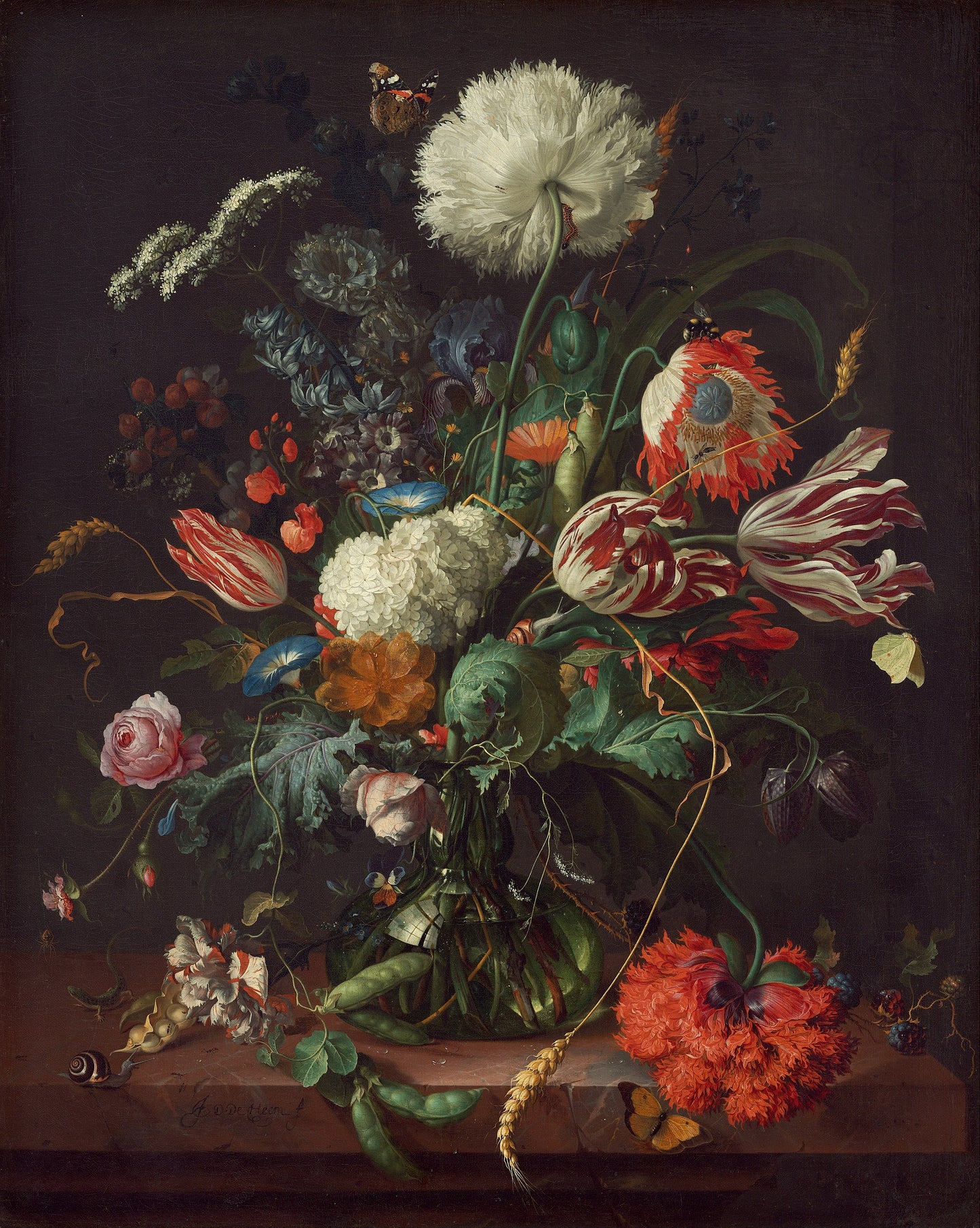 Vase of Flowers by De Heem - Premium Wooden Jigsaw Puzzle