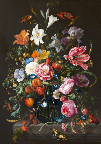 Vase of Flowers by De Heem - Premium Wooden Jigsaw Puzzle