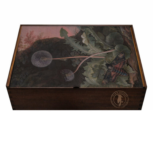 puzzle Wooden box with a dandelion vintage design