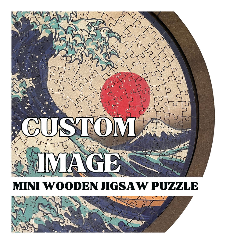 MINI CUSTOM-PHOTO Wooden Puzzle + jigsaw puzzle board | 11" Diameter