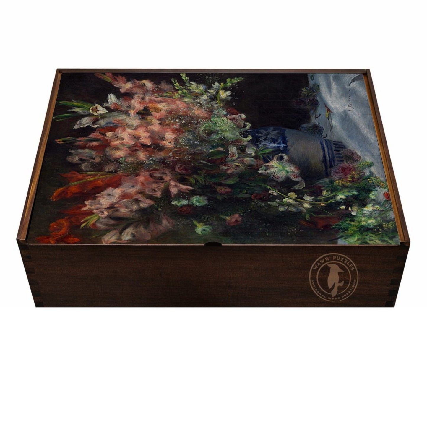 Gladiolus in a Vase by Renoir - Premium Wooden Jigsaw Puzzle