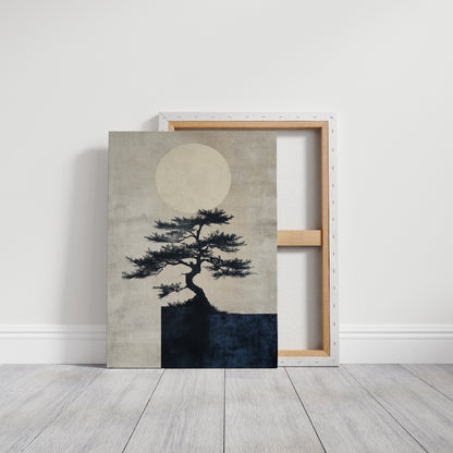 Zen Bonsai Tree Art – Minimalist Japanese Wall Print