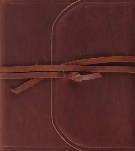 ESV Journaling Study Bible (Natural Leather, Brown, Flap with Strap) - Leather