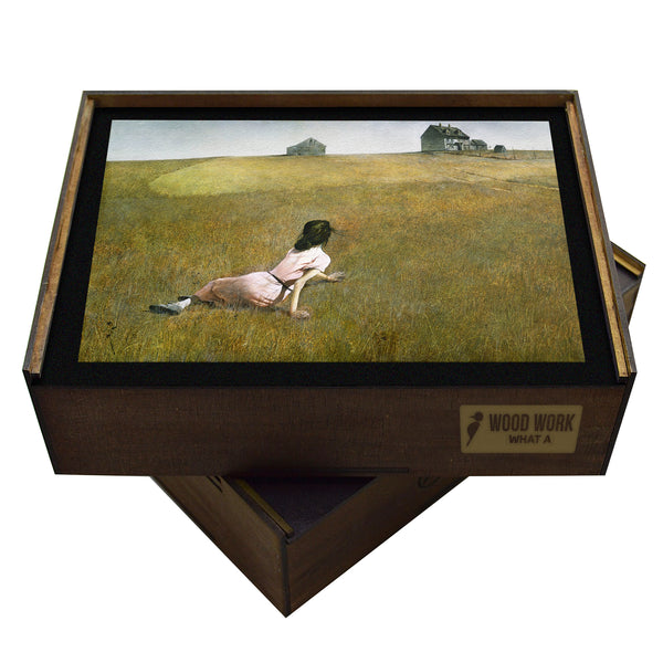 Christina's World by Andrew Wyeth | Wooden Puzzle | Adult Jigsaw | Map Collector gifts