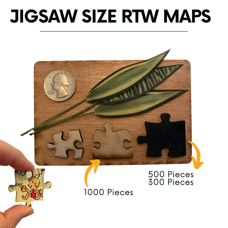 MASSACHUSETTS Wooden Puzzle  | Vintage Pictorial Map | Adult Jigsaw Puzzles
