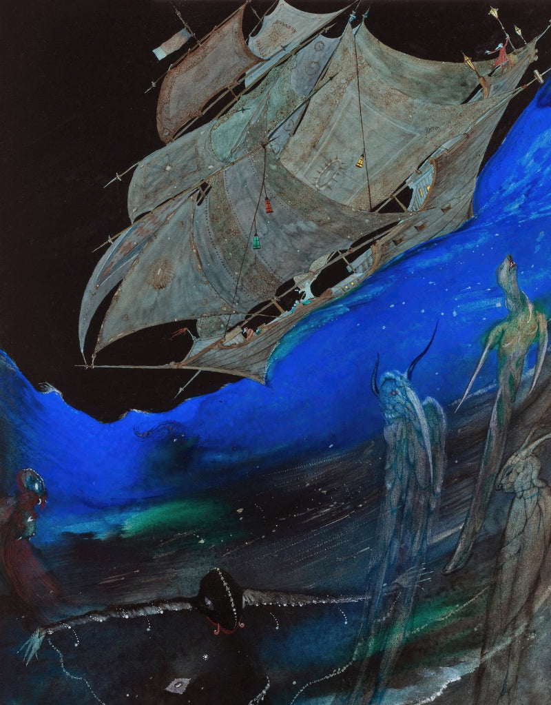 Harry Clarke’s intricate illustration for Poe’s Tales of Mystery in Art Nouveau style