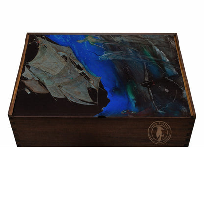 Elegant puzzle box showcasing Clarke’s Poe illustration in gothic Art Nouveau design