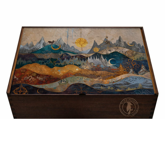 Middle Earth Puzzle - Wooden Jigsaw Fantasy Map Puzzle | Collector Art Gift "Fantasy Dream"