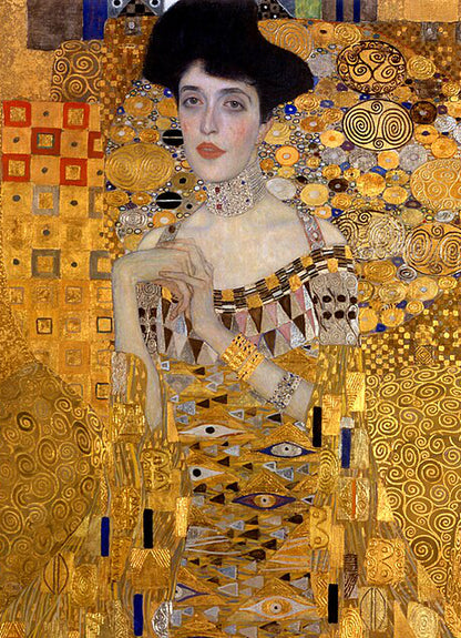 Klimt's Portrait of Adele Bloch-Bauer I featuring gold patterns and rich textures