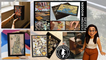 23" Mandala Wooden Puzzle "LOTUS"  Wooden Jigsaw Puzzle | SHIPS SAME DAY