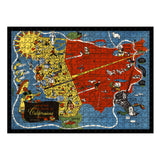 United States as Californians See It Wooden Jigsaw Puzzle | Vintage Map of America