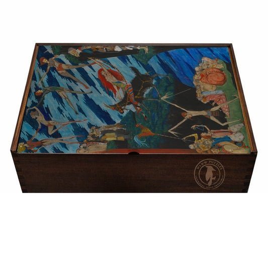 Puzzle box showcasing Harry Clarke's surreal art from Goethe's Faust