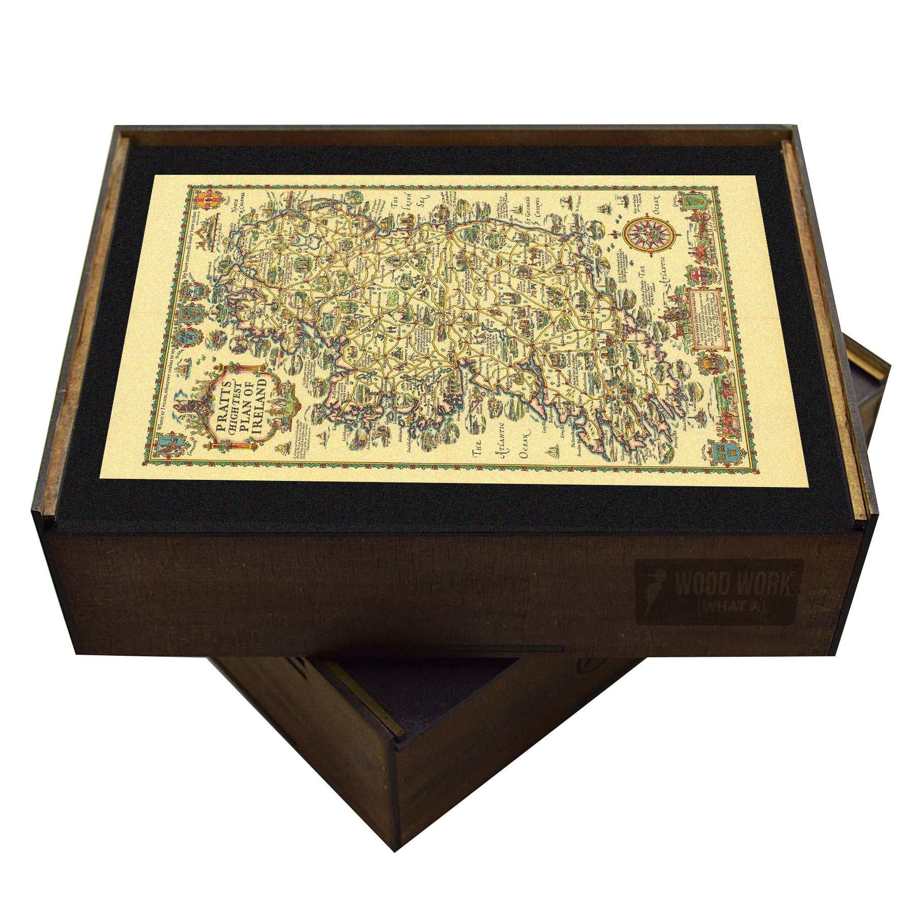 1933 Ireland map wooden puzzle. Pratts High Test, Taylor artist, vintage.