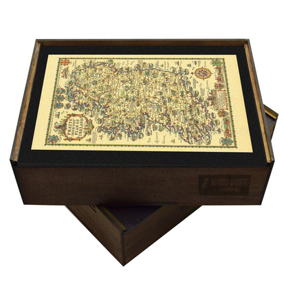 1933 Ireland map wooden puzzle. Pratts High Test, Taylor artist, vintage.