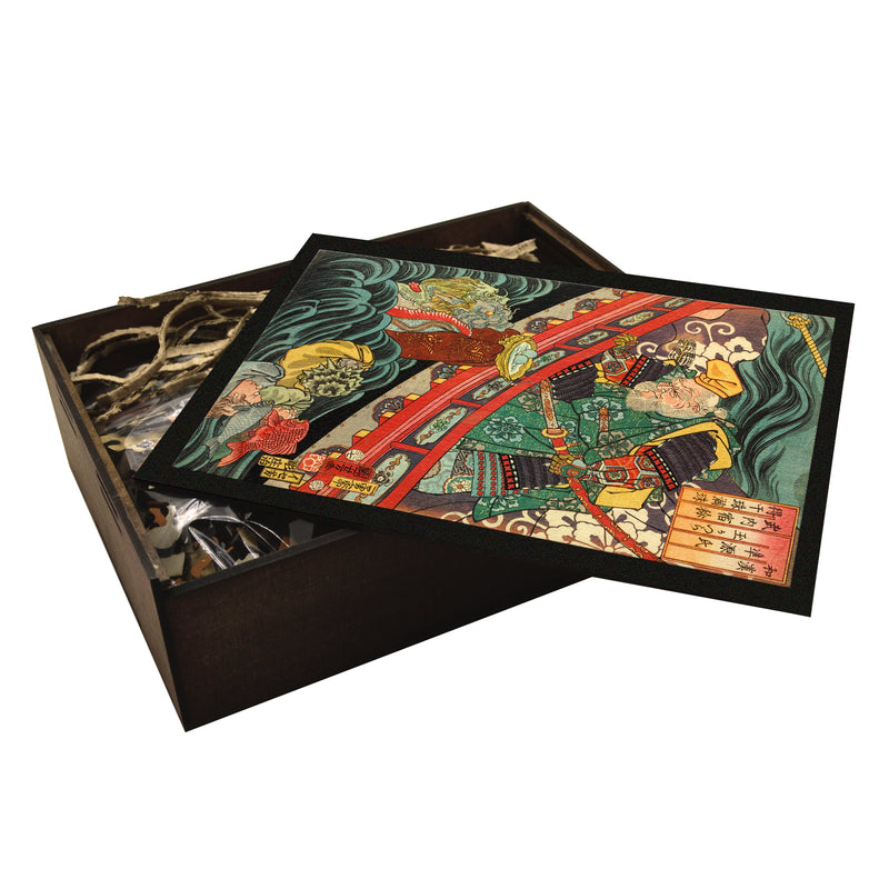 Utagawa Kuniyoshi Wooden Puzzle | Samurai Takeuchi | Japanese Art Jigsaw Puzzle