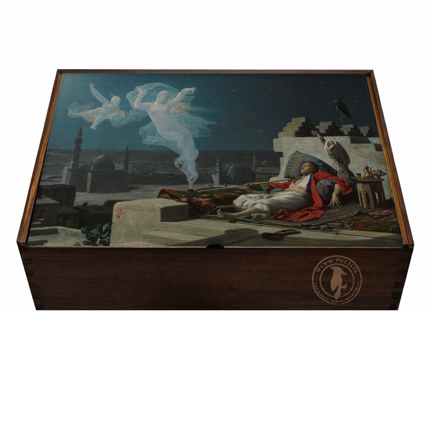 Elegant puzzle box featuring 'A Eunuch's Dream' by Jean Lecomte du Nouÿ