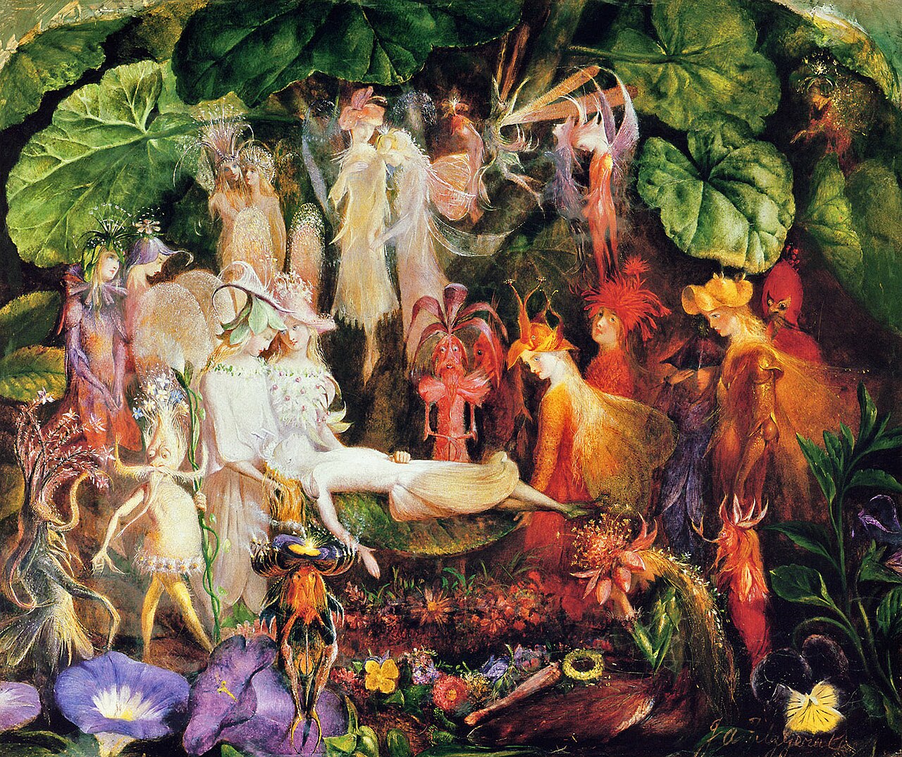 Fitzgerald's The Fairy's Funeral with fairies in a mystical Victorian scene