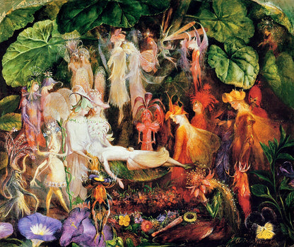 Fitzgerald's The Fairy's Funeral with fairies in a mystical Victorian scene