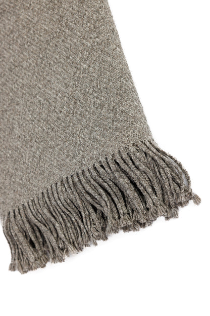 Handloomed Peruvian Pima Cotton & Undyed Baby Alpaca Graphite Throw Blanket From Peru - Kulsi Collection