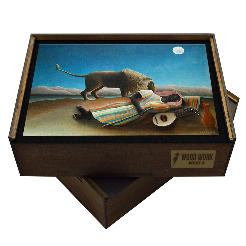 Sleeping Gypsy Wooden Puzzle | Henri Rousseau | Fine Art Jigsaw Puzzle