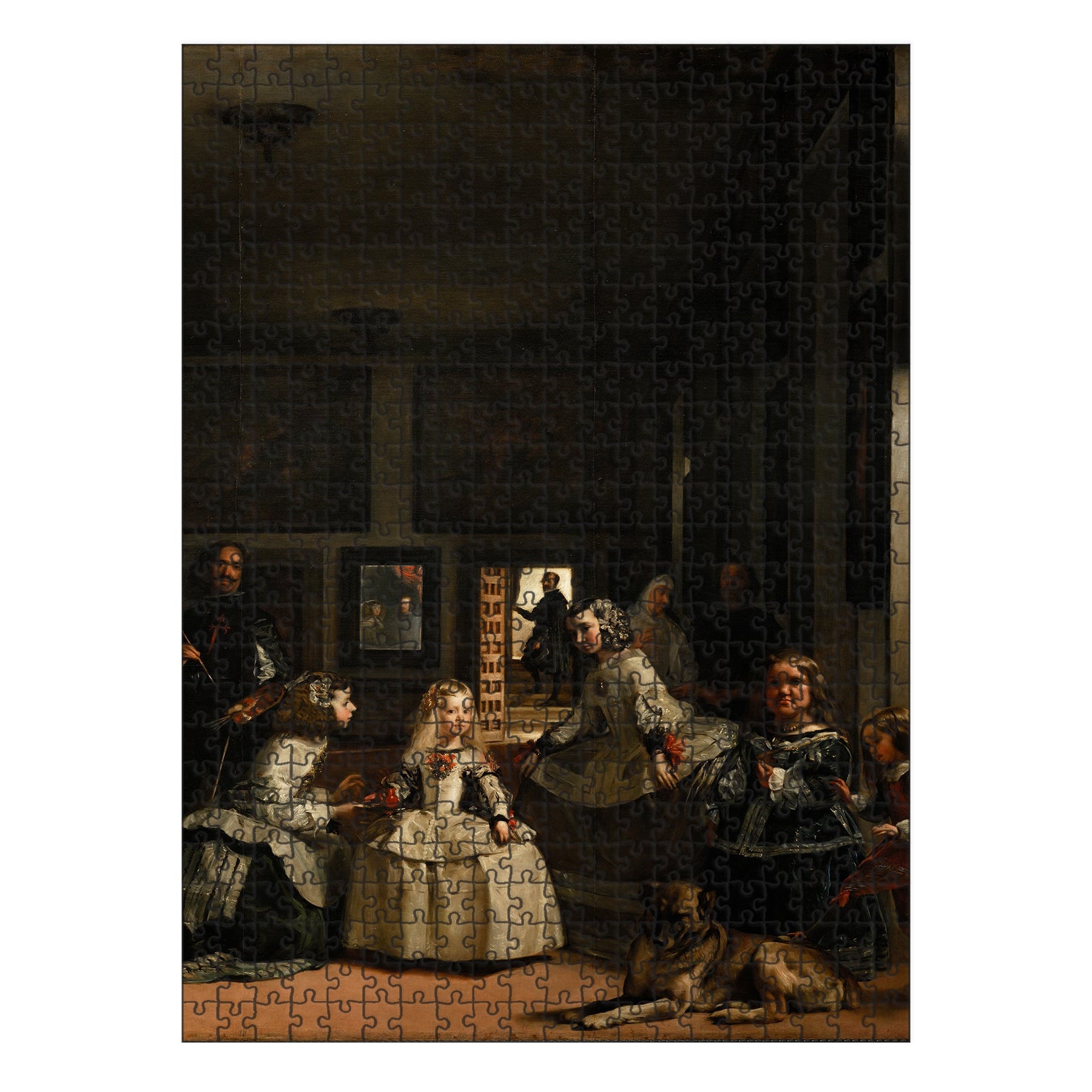 Las Meninas wooden jigsaw puzzle. Diego Velázquez masterpiece, 17th century, Spanish Baroque, Infanta Margarita Teresa.
