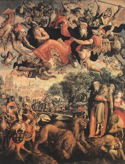 Marten de Vos's The Temptation of Saint Anthony depicting Saint Anthony among grotesque demons