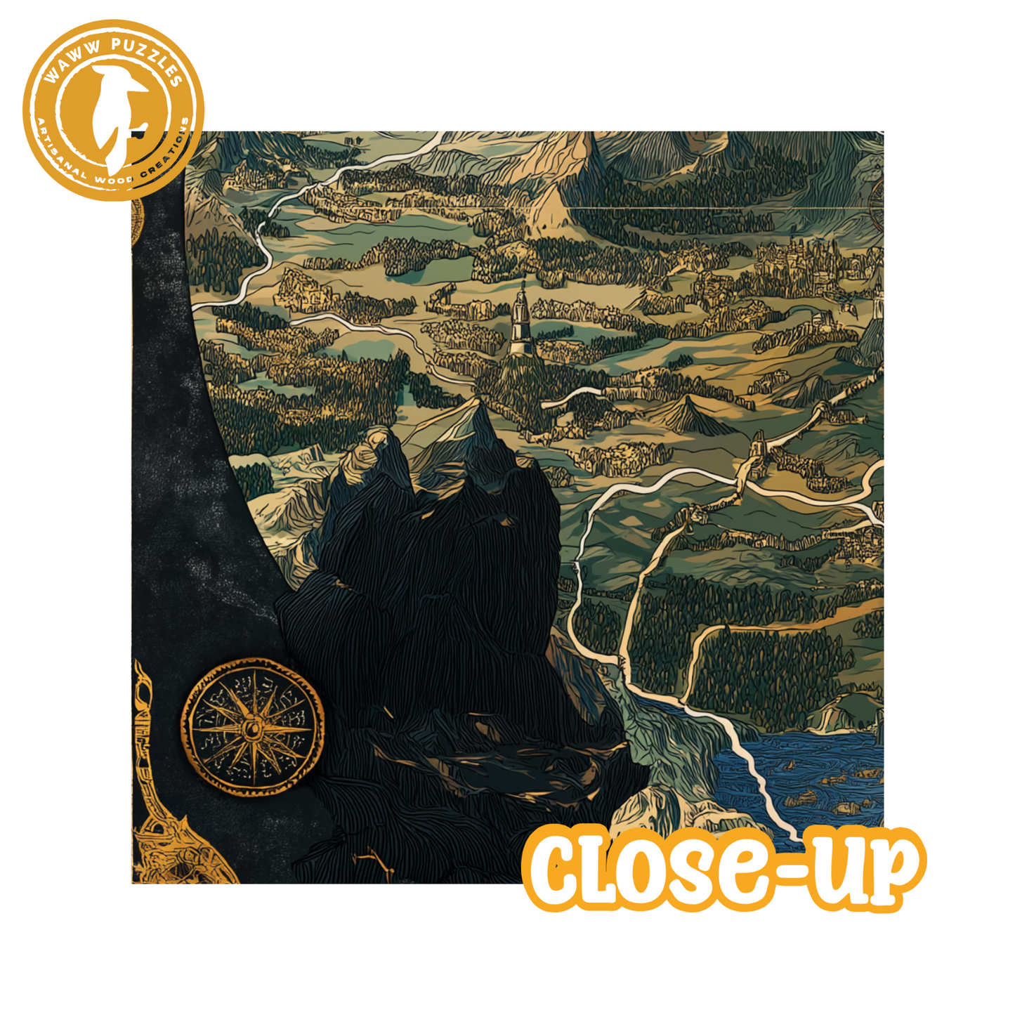 Middle Earth Wooden Puzzle | Jigsaw Tolkien's inspired 'Cartographer'