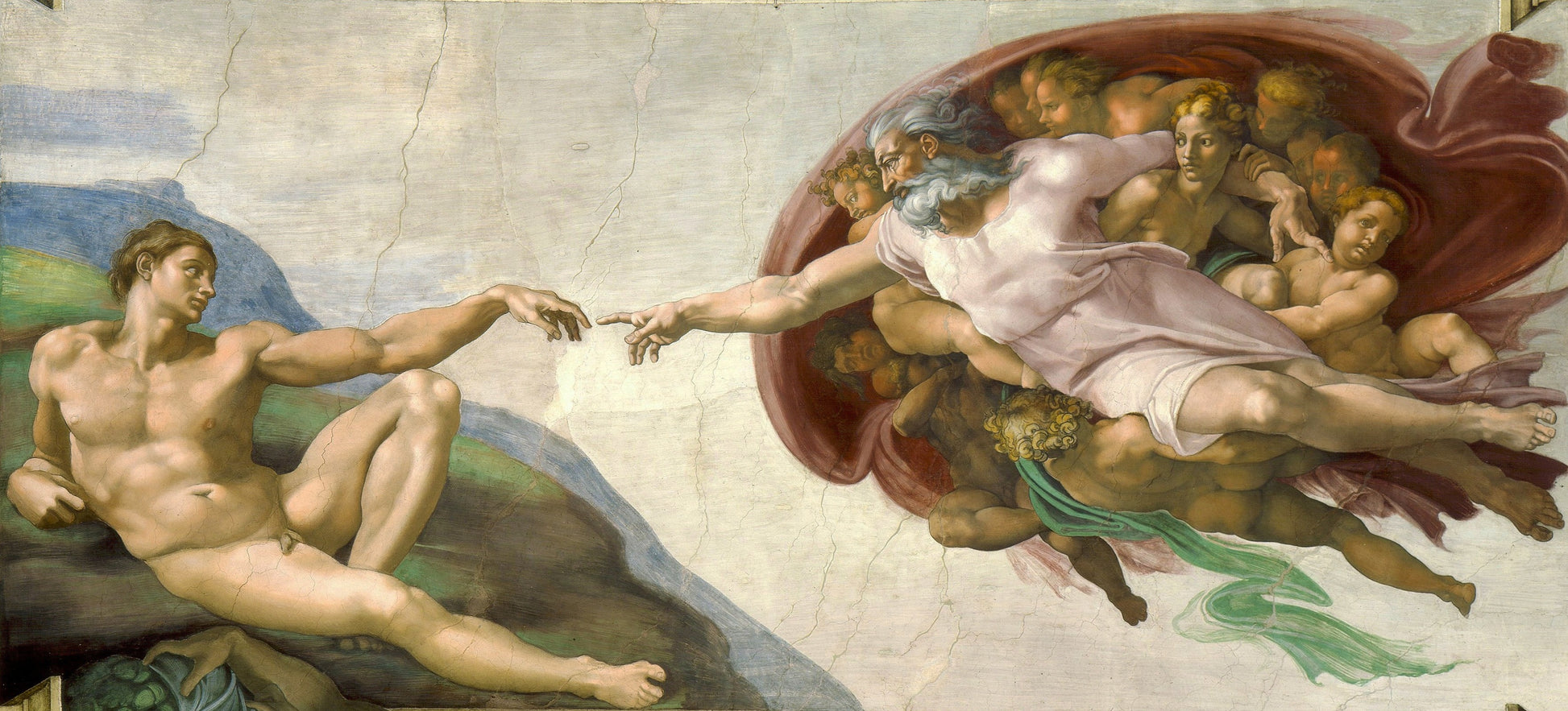 Michelangelo’s ‘The Creation of Adam’ wooden jigsaw puzzle, featuring the iconic Sistine Chapel fresco with Renaissance artistry and biblical themes