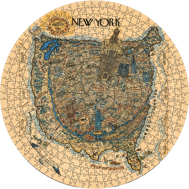 New York City Wooden Puzzle | Vintage Map | Adult Jigsaw