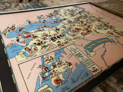 New York Wooden Puzzle – Vintage Pictorial Map | Unique Adult Jigsaw Puzzle