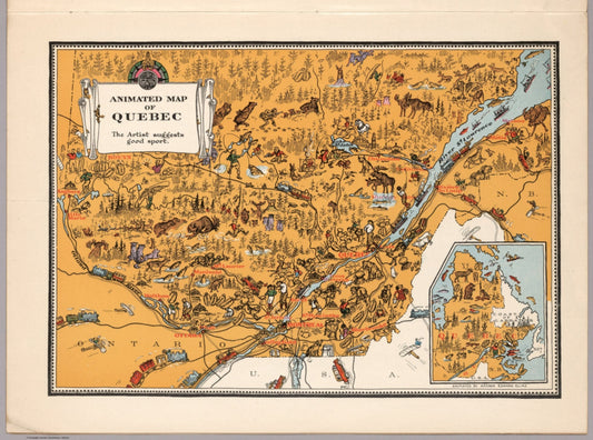 Vintage Animated Pictorial Map of Quebec – Canadian Heritage Puzzle