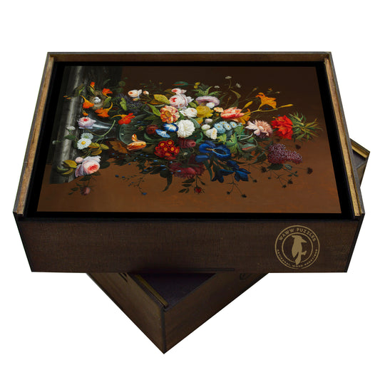 Flower Still Life Wooden Puzzle - Vibrant Colors, Intricate Details - WAWW Puzzles