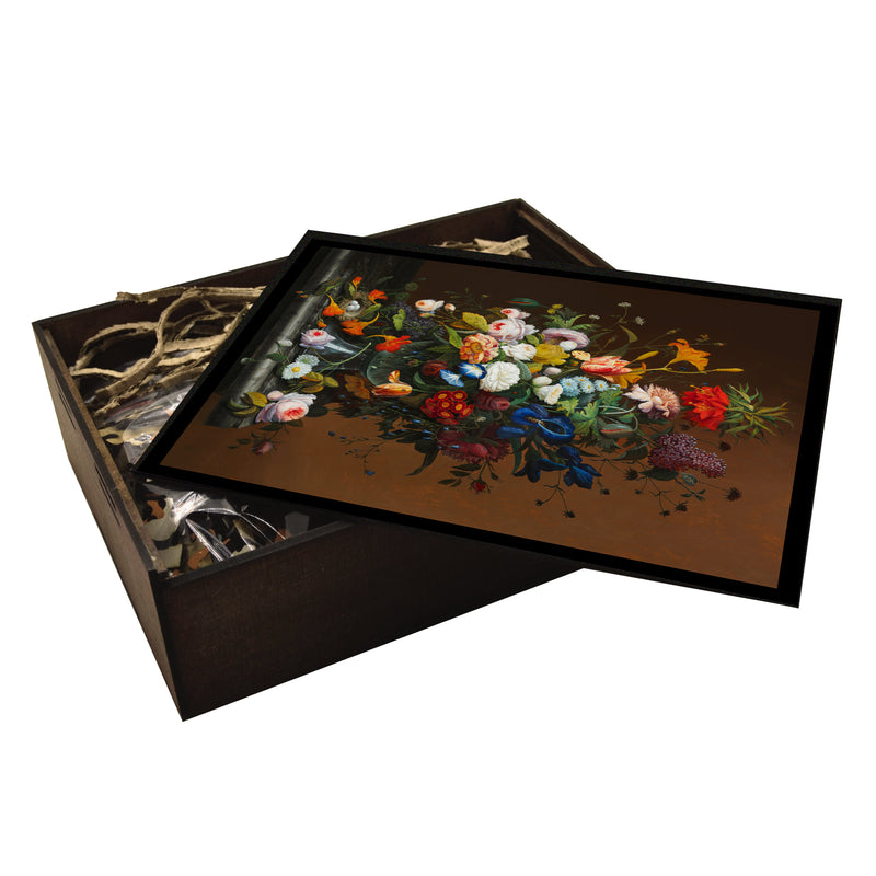 Nature themed | Severin Roesen wooden jigsaw Puzzle | "Still Life with Bird's Nest"
