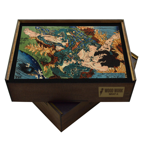 Utagawa Kuniyoshi Wooden Puzzle | Samurai Keyamura | Japanese Art Jigsaw Puzzle