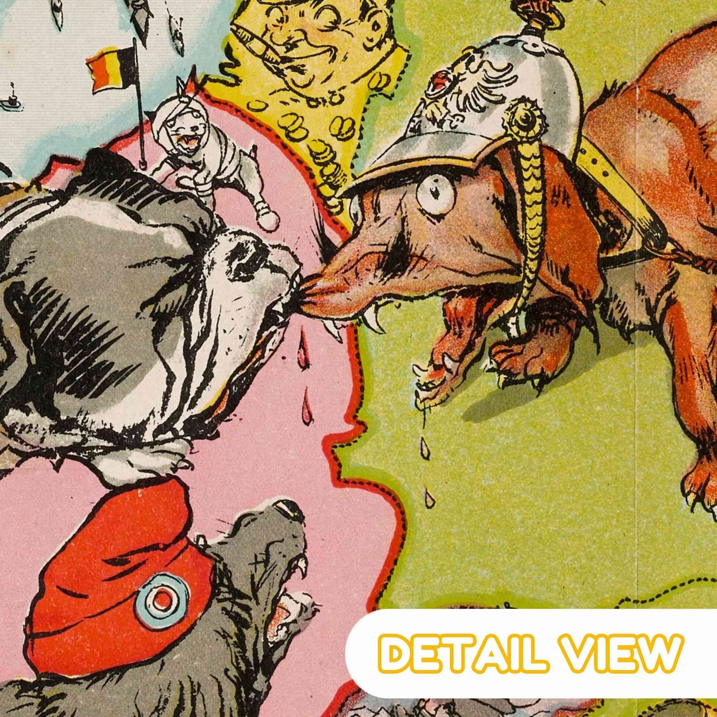 Walter Emanuel's satirical map featuring European nations as various dog breeds.