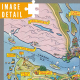 WASHINGTON Pic Tour Map Wooden Puzzle | Adult Jigsaw | Unique gifts | Map Collector gifts