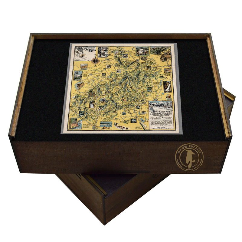 New Hampshire White Mountains | Vintage Map | Wooden Jigsaw Puzzle