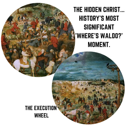 Wooden jigsaw puzzle of Bruegel's 'Procession to Calvary' (1564) - detailed Flemish Renaissance masterpiece with biblical scene