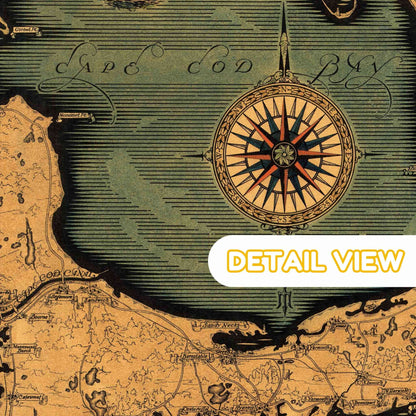 B. Ashburton Tripp's 1930s map of Cape Cod with detailed coastal motifs and landmarks.