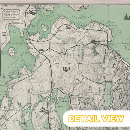 Map of Mount Desert Island, Maine - Wooden Jigsaw Puzzle
