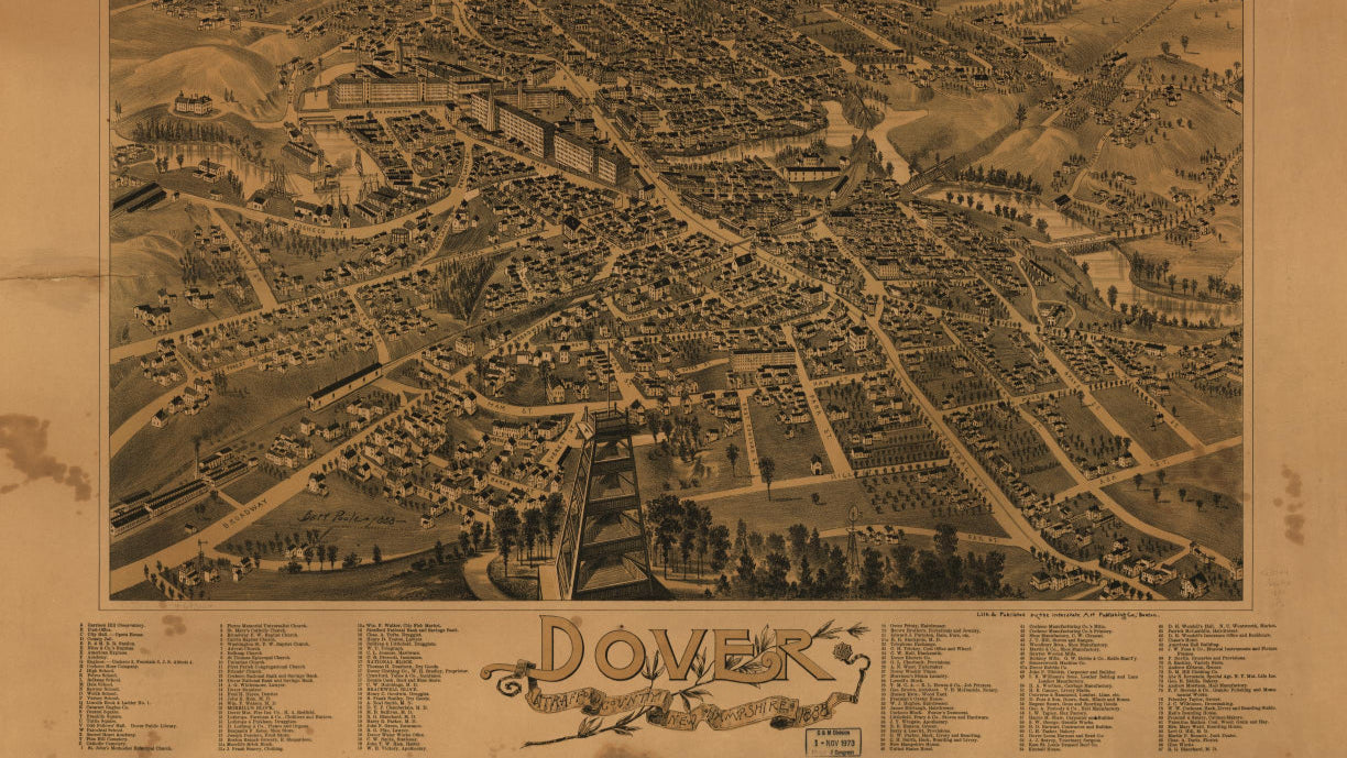 Vintage black and white map of a city layout with streets and landmarks. WAWW puzzles makes wooden jigsaw puzzles of your favorite maps